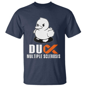 Duck Multiple Sclerosis Awareness T Shirt Orange Ribbon MS Support Squad TS10 Navy Print Your Wear
