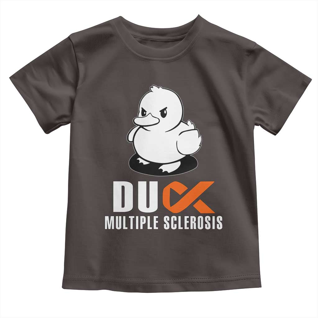 Duck Multiple Sclerosis Awareness Toddler T Shirt Orange Ribbon MS Support Squad TS10 Dark Chocolate Print Your Wear