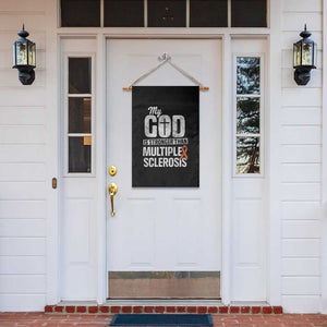 God Stronger Multiple Sclerosis Awareness Garden Flag Orange Ribbon MS Support Squad TS10 Print Your Wear