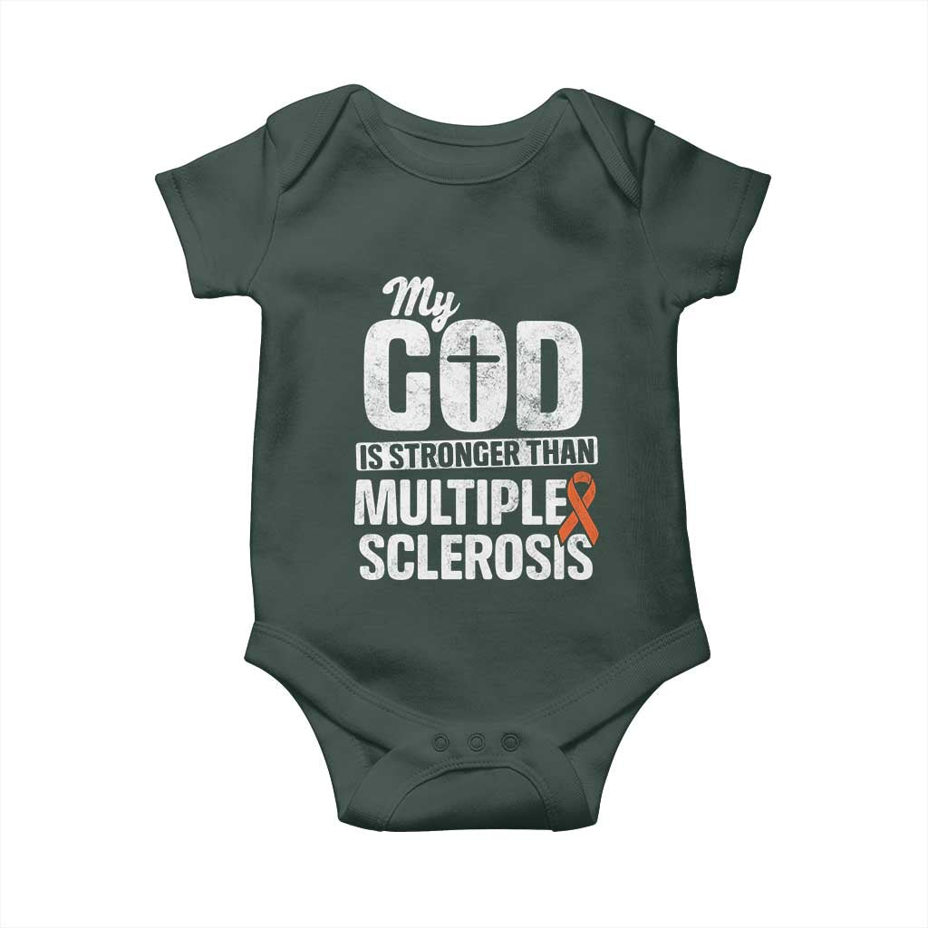 God Stronger Multiple Sclerosis Awareness Baby Onesie Orange Ribbon MS Support Squad TS10 Print Your Wear