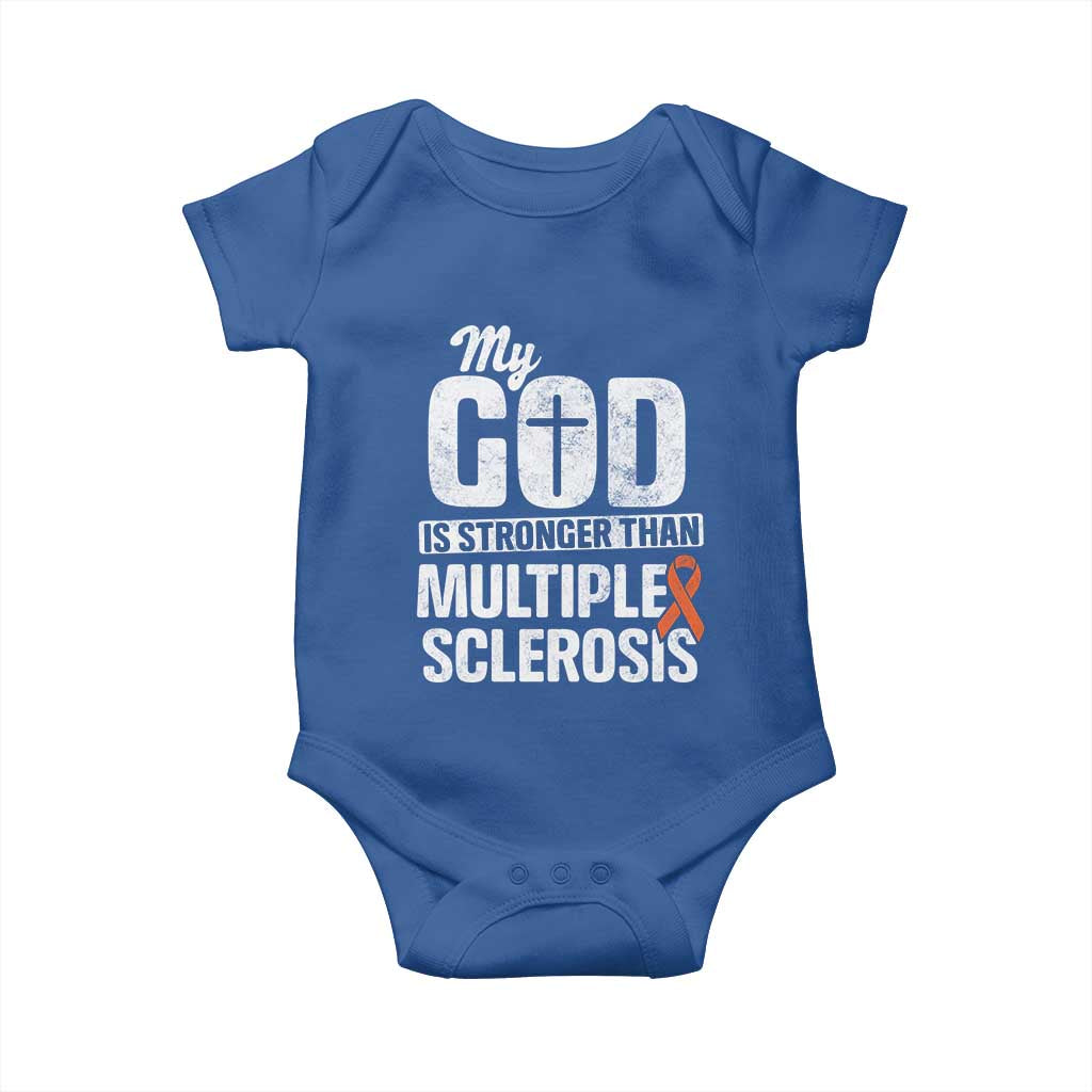 God Stronger Multiple Sclerosis Awareness Baby Onesie Orange Ribbon MS Support Squad TS10 Royal Blue Print Your Wear