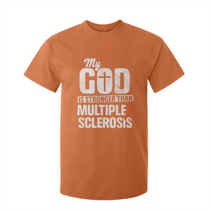 God Stronger Multiple Sclerosis Awareness T Shirt For Kid Orange Ribbon MS Support Squad TS10 Orange Print Your Wear