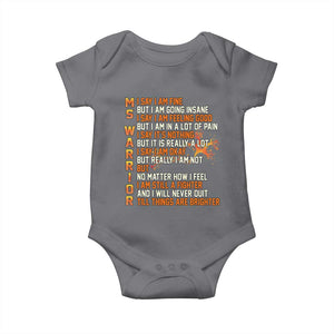 Multiple Sclerosis Awareness Baby Onesie Fight MS Orange Ribbon TS10 Charcoal Print Your Wear