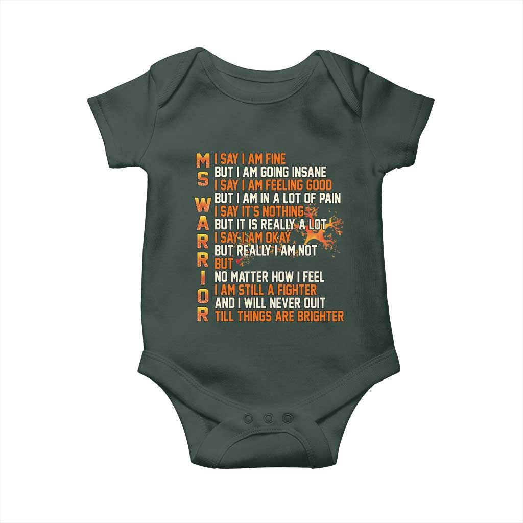 Multiple Sclerosis Awareness Baby Onesie Fight MS Orange Ribbon TS10 Print Your Wear