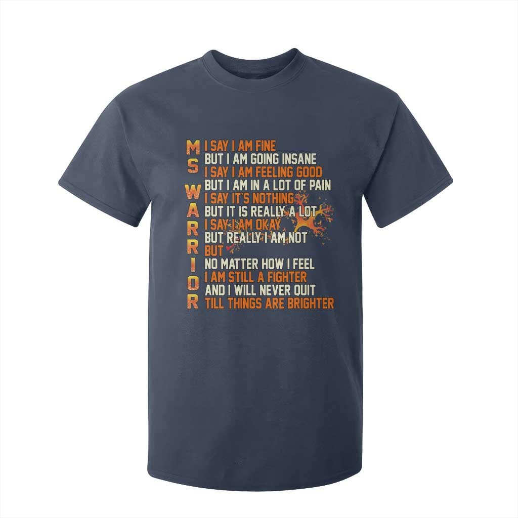 Multiple Sclerosis Awareness T Shirt For Kid Fight MS Orange Ribbon TS10 Navy Print Your Wear