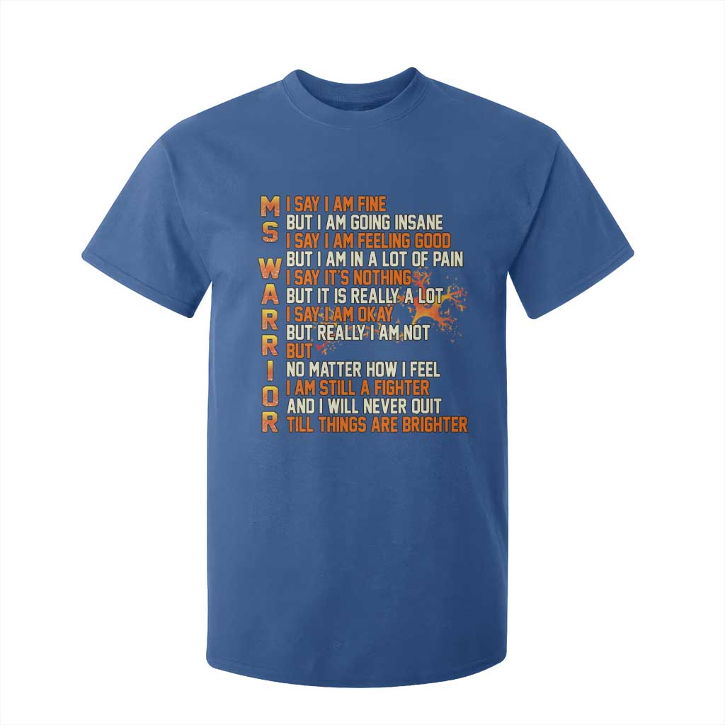 Multiple Sclerosis Awareness T Shirt For Kid Fight MS Orange Ribbon TS10 Royal Blue Print Your Wear
