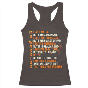 Multiple Sclerosis Awareness Racerback Tank Top Fight MS Orange Ribbon TS10 Dark Chocolate Print Your Wear
