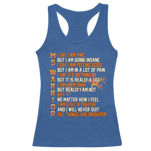 Multiple Sclerosis Awareness Racerback Tank Top Fight MS Orange Ribbon TS10 Royal Blue Print Your Wear