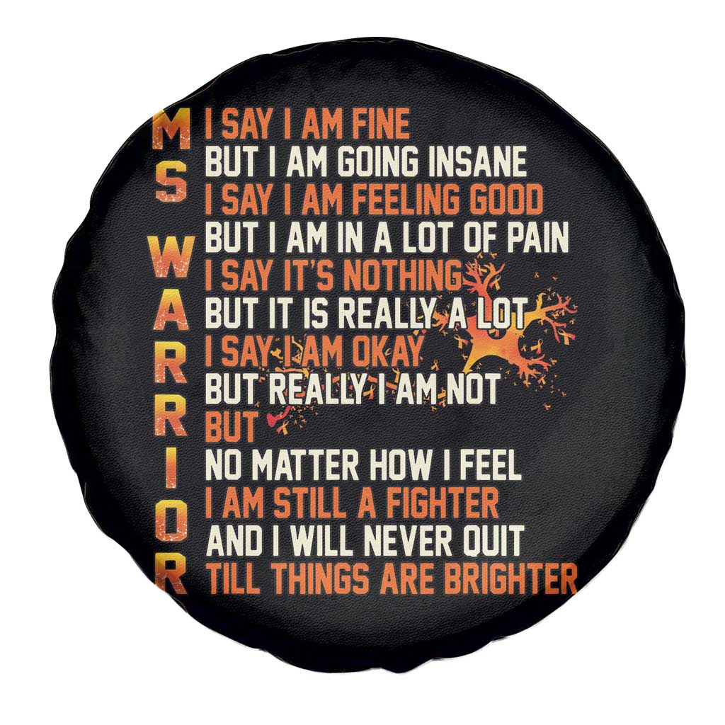 Multiple Sclerosis Awareness Spare Tire Cover Fight MS Orange Ribbon TS10 Print Your Wear