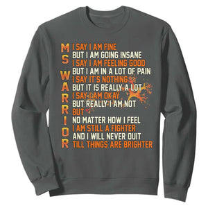 Multiple Sclerosis Awareness Sweatshirt Fight MS Orange Ribbon TS10 Dark Heather Print Your Wear