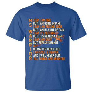 Multiple Sclerosis Awareness T Shirt Fight MS Orange Ribbon TS10 Royal Blue Print Your Wear