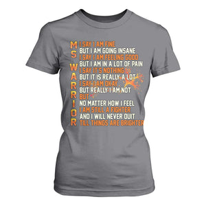 Multiple Sclerosis Awareness T Shirt For Women Fight MS Orange Ribbon TS10 Charcoal Print Your Wear