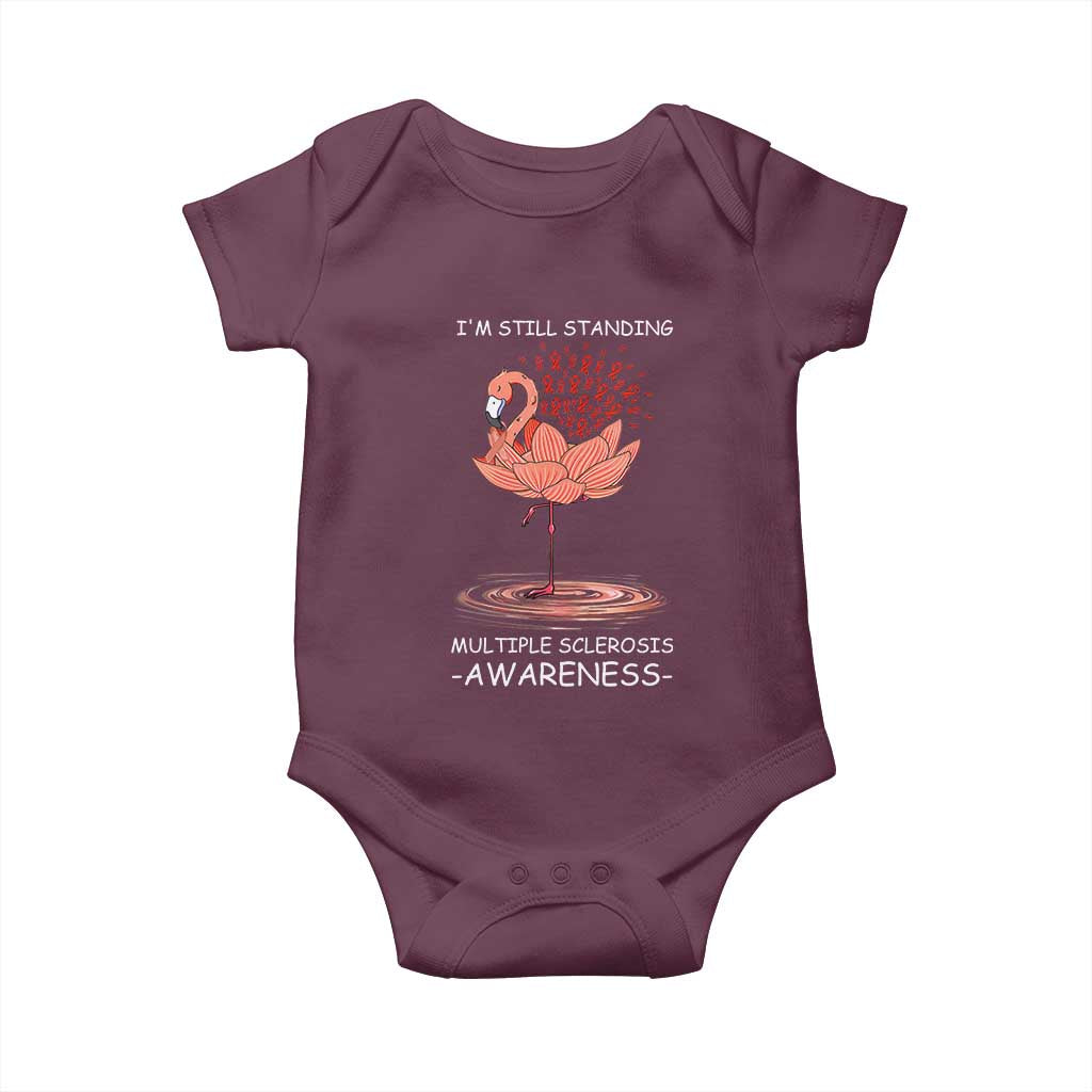 Multiple Sclerosis Survivor Baby Onesie Fight MS Orange Ribbon TS10 Maroon Print Your Wear