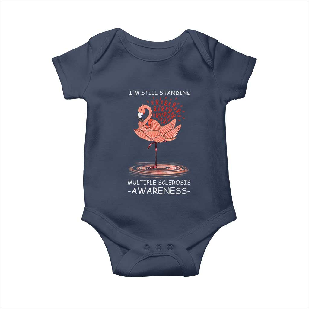 Multiple Sclerosis Survivor Baby Onesie Fight MS Orange Ribbon TS10 Navy Print Your Wear