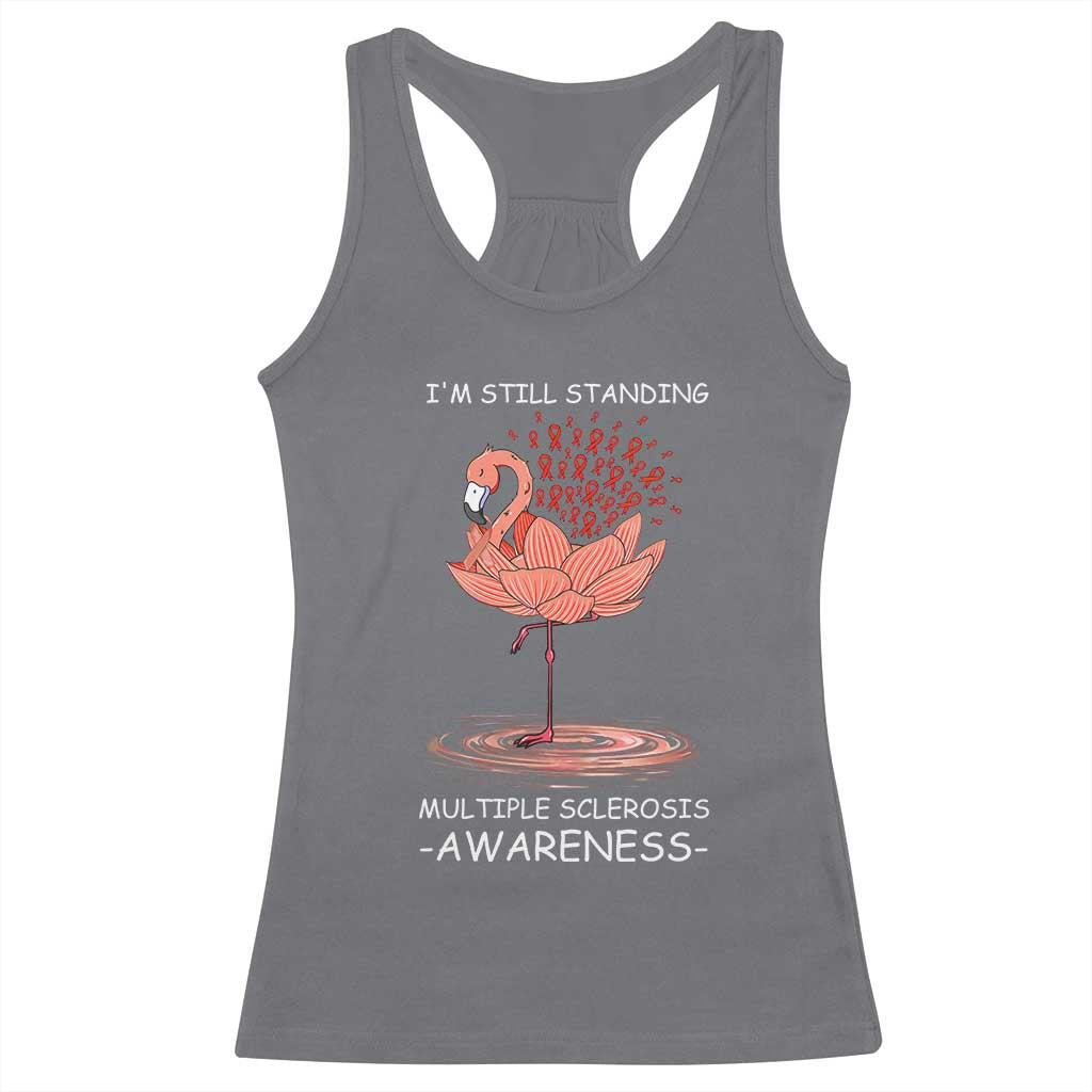 Multiple Sclerosis Survivor Racerback Tank Top Fight MS Orange Ribbon TS10 Charcoal Print Your Wear