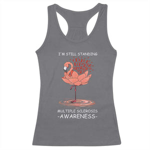 Multiple Sclerosis Survivor Racerback Tank Top Fight MS Orange Ribbon TS10 Charcoal Print Your Wear