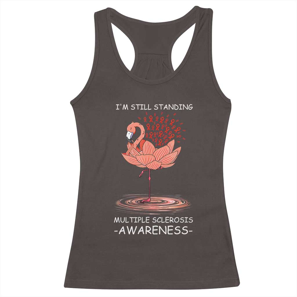 Multiple Sclerosis Survivor Racerback Tank Top Fight MS Orange Ribbon TS10 Dark Chocolate Print Your Wear