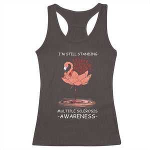 Multiple Sclerosis Survivor Racerback Tank Top Fight MS Orange Ribbon TS10 Dark Chocolate Print Your Wear