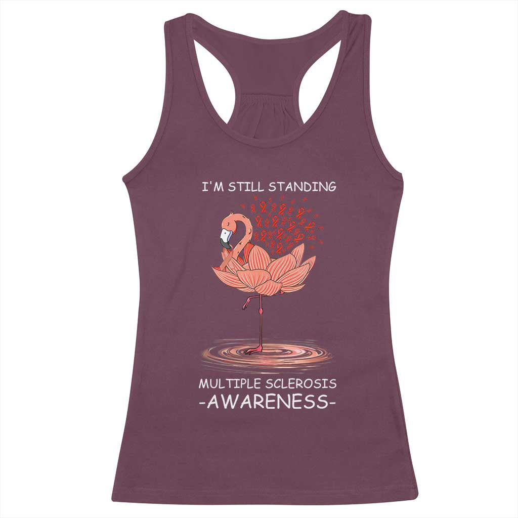Multiple Sclerosis Survivor Racerback Tank Top Fight MS Orange Ribbon TS10 Maroon Print Your Wear