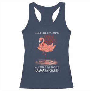 Multiple Sclerosis Survivor Racerback Tank Top Fight MS Orange Ribbon TS10 Navy Print Your Wear
