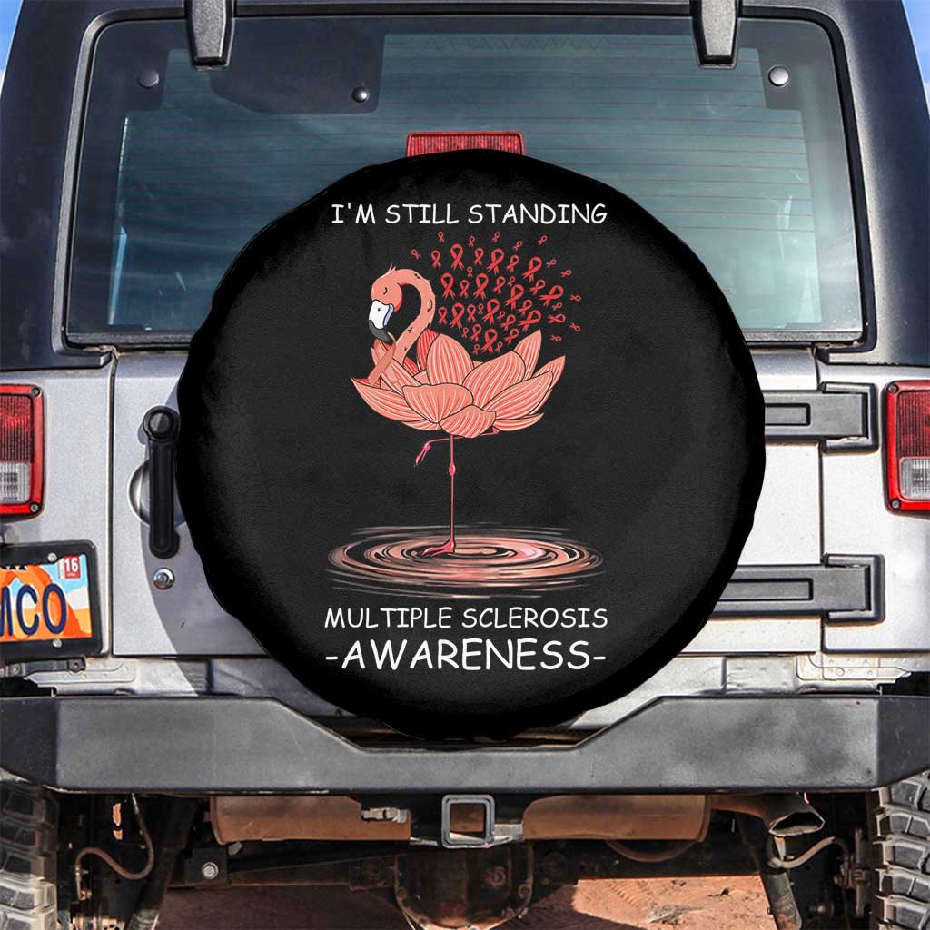 Multiple Sclerosis Survivor Spare Tire Cover Fight MS Orange Ribbon TS10 No hole Black Print Your Wear