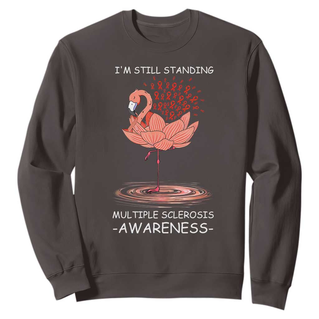 Multiple Sclerosis Survivor Sweatshirt Fight MS Orange Ribbon TS10 Dark Chocolate Print Your Wear