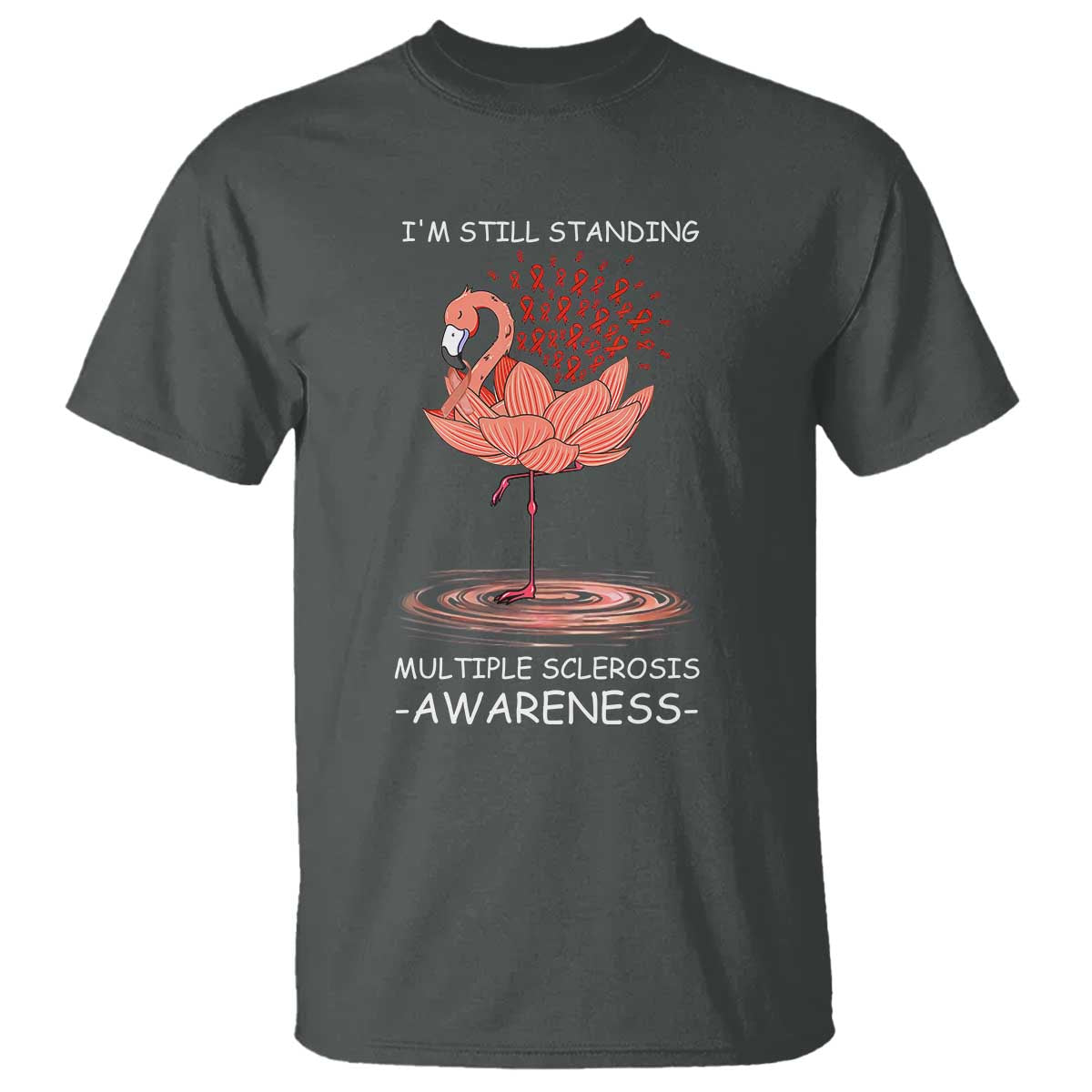 Multiple Sclerosis Survivor T Shirt Fight MS Orange Ribbon TS10 Dark Heather Print Your Wear