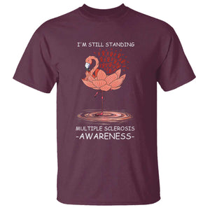 Multiple Sclerosis Survivor T Shirt Fight MS Orange Ribbon TS10 Maroon Print Your Wear