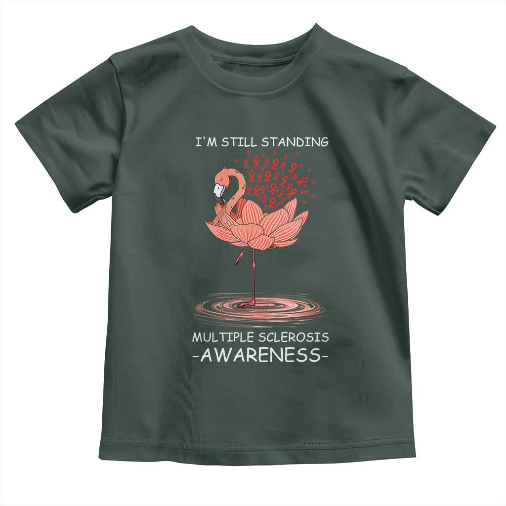 Multiple Sclerosis Survivor Toddler T Shirt Fight MS Orange Ribbon TS10 Dark Forest Green Print Your Wear