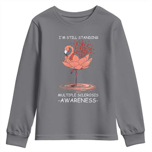 Multiple Sclerosis Survivor Youth Sweatshirt Fight MS Orange Ribbon TS10 Charcoal Print Your Wear