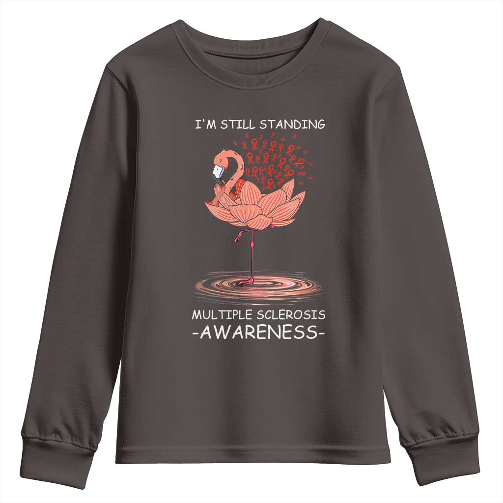 Multiple Sclerosis Survivor Youth Sweatshirt Fight MS Orange Ribbon TS10 Dark Chocolate Print Your Wear