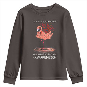 Multiple Sclerosis Survivor Youth Sweatshirt Fight MS Orange Ribbon TS10 Dark Chocolate Print Your Wear