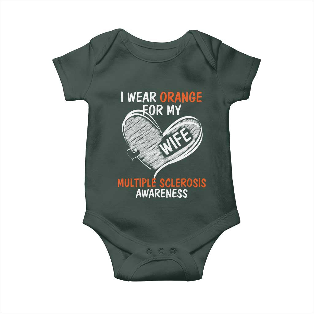 Multiple Sclerosis Awareness Baby Onesie Orange Ribbon I Wear Orange For My Wife TS10 Print Your Wear