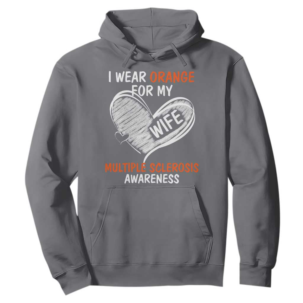 Multiple Sclerosis Awareness Hoodie Orange Ribbon I Wear Orange For My Wife TS10 Charcoal Print Your Wear