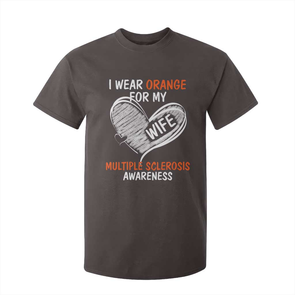 Multiple Sclerosis Awareness T Shirt For Kid Orange Ribbon I Wear Orange For My Wife TS10 Dark Chocolate Print Your Wear