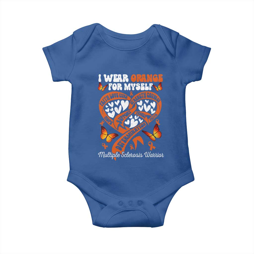 Multiple Sclerosis Awareness Baby Onesie I Wear Orange For Myself MS Warrior TS10 Royal Blue Print Your Wear