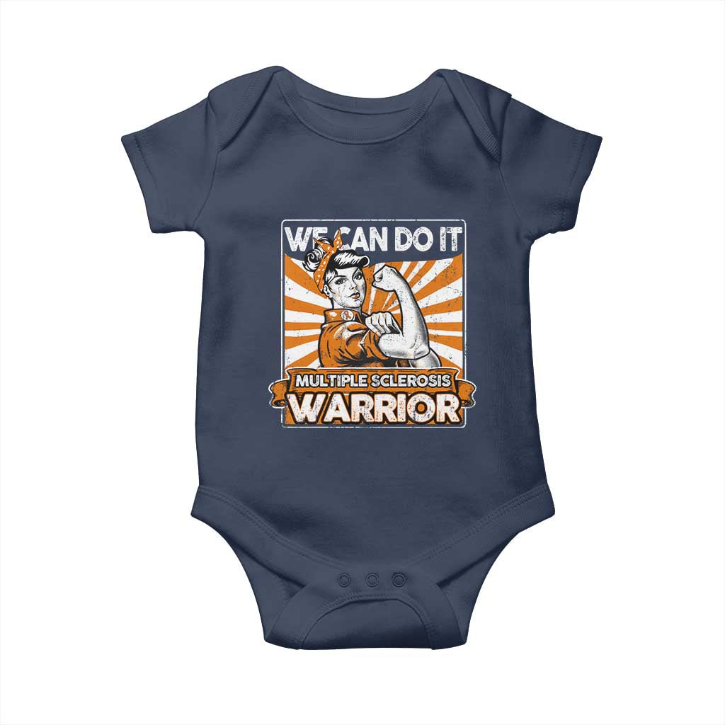 Multiple Sclerosis Awareness Baby Onesie Orange Ribbon MS Warrior Support Squad TS10 Navy Print Your Wear