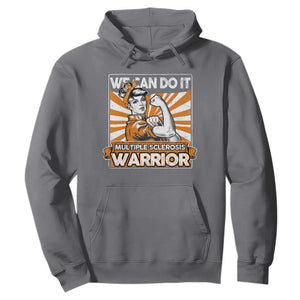 Multiple Sclerosis Awareness Hoodie Orange Ribbon MS Warrior Support Squad TS10 Charcoal Print Your Wear