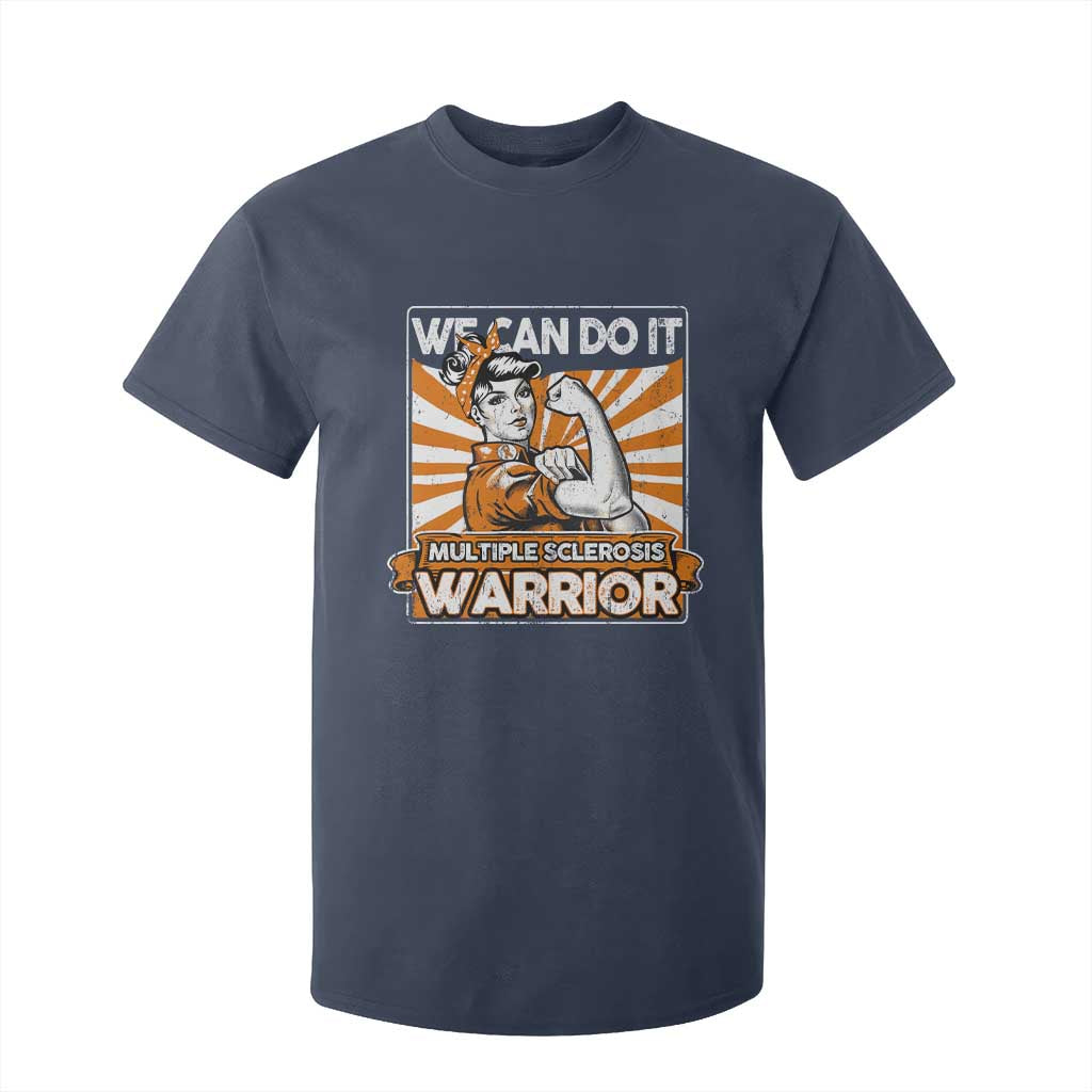 Multiple Sclerosis Awareness T Shirt For Kid Orange Ribbon MS Warrior Support Squad TS10 Navy Print Your Wear