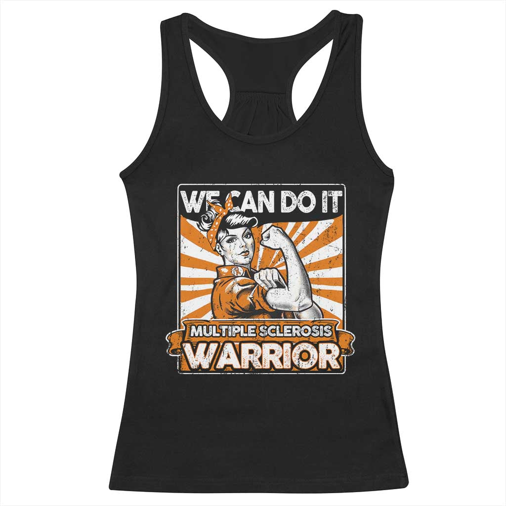 Multiple Sclerosis Awareness Racerback Tank Top Orange Ribbon MS Warrior Support Squad TS10 Black Print Your Wear