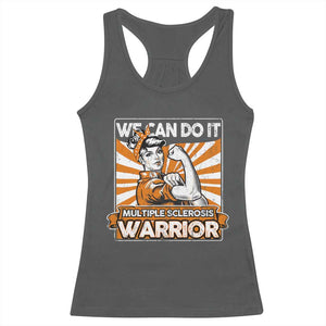 Multiple Sclerosis Awareness Racerback Tank Top Orange Ribbon MS Warrior Support Squad TS10 Dark Heather Print Your Wear