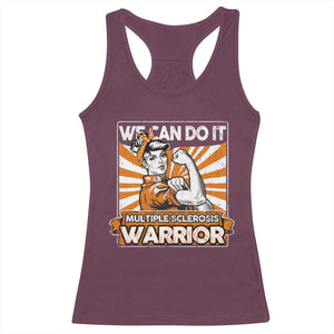 Multiple Sclerosis Awareness Racerback Tank Top Orange Ribbon MS Warrior Support Squad TS10 Maroon Print Your Wear