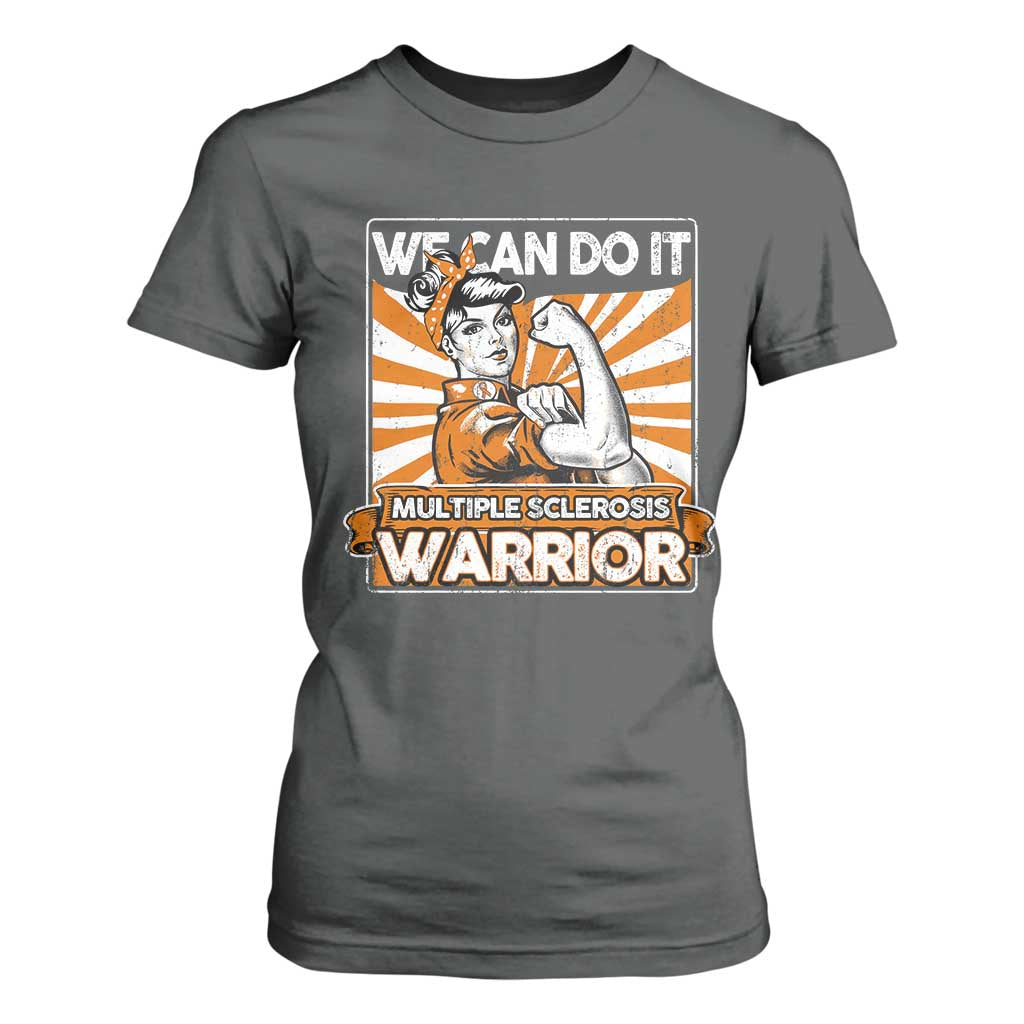 Multiple Sclerosis Awareness T Shirt For Women Orange Ribbon MS Warrior Support Squad TS10 Dark Heather Print Your Wear