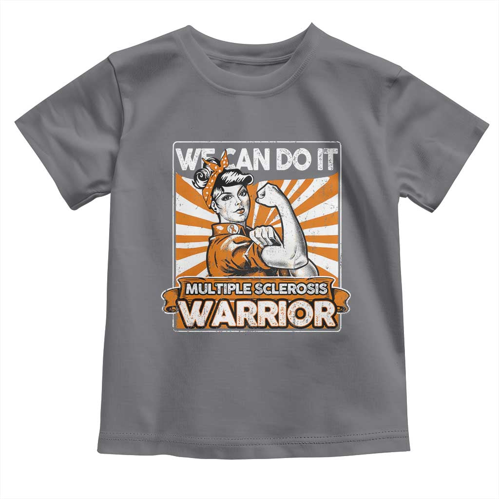 Multiple Sclerosis Awareness Toddler T Shirt Orange Ribbon MS Warrior Support Squad TS10 Charcoal Print Your Wear