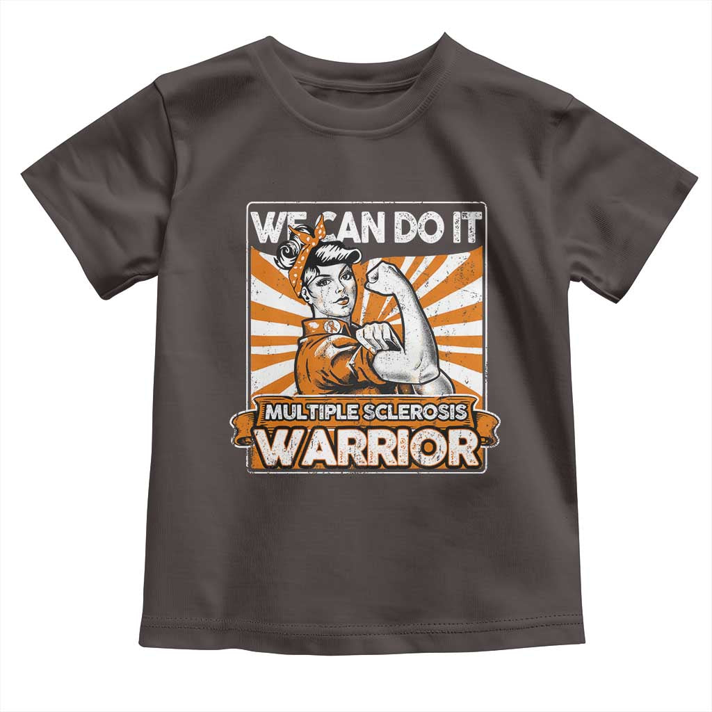 Multiple Sclerosis Awareness Toddler T Shirt Orange Ribbon MS Warrior Support Squad TS10 Dark Chocolate Print Your Wear