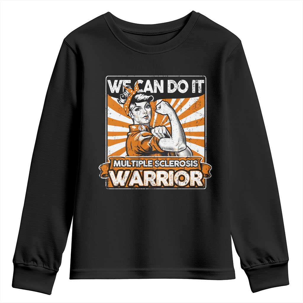 Multiple Sclerosis Awareness Youth Sweatshirt Orange Ribbon MS Warrior Support Squad TS10 Black Print Your Wear