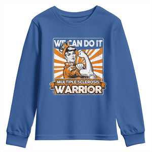 Multiple Sclerosis Awareness Youth Sweatshirt Orange Ribbon MS Warrior Support Squad TS10 Royal Blue Print Your Wear