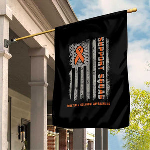 MS Support Squad Garden Flag Orange Ribbon Multiple Sclerosis Awareness USA Flag TS10 Print Your Wear