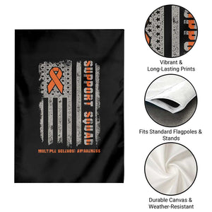 MS Support Squad Garden Flag Orange Ribbon Multiple Sclerosis Awareness USA Flag TS10 Print Your Wear