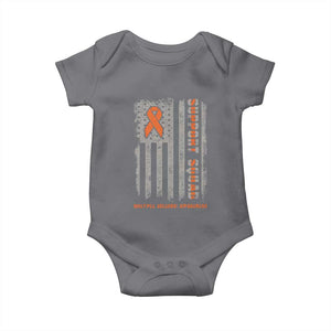 MS Support Squad Baby Onesie Orange Ribbon Multiple Sclerosis Awareness USA Flag TS10 Charcoal Print Your Wear